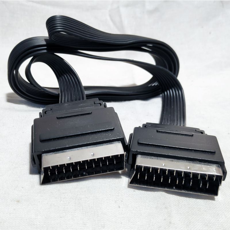 кабель SCART 21p вилка --- SCART 21p вилка,  9 провод, шлейф, 1.5 метр
